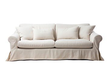 Slipcovered Sofa Isolated On Transparent Background