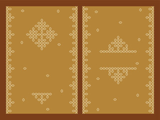 Indian Traditional and Cultural pulli or sikku Kolam vector card set.