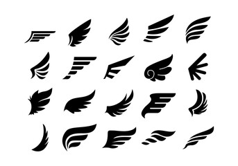 Wing Element Icon Logo Set