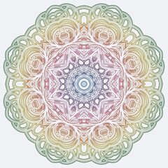 Circular flower mandala pattern for Henna, Mehndi, tattoo, decoration. Decorative ornament in ethnic oriental style.