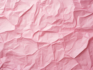 Pink color crumpled paper texture background - ai generative