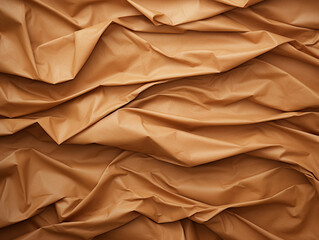 Brown color crumpled paper texture background - ai generative