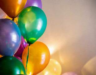 Colorful balloons for celebrations, concept of birthday, party, seasonal celebrations