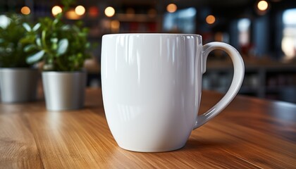 Obraz na płótnie Canvas The mug on the wooden desk, photo of coffee