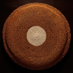 A circular object made of beads. Generative AI.