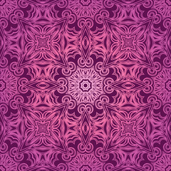 Seamless pattern with gradiently mandala. Decorative ornament in ethnic oriental style. Vector