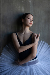 Fototapeta na wymiar Portrait of a graceful young ballerina