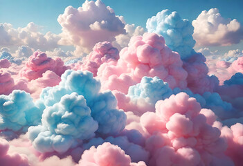 Abstract wallpaper cotton candy clouds-89BRV. Generative AI.	
 - obrazy, fototapety, plakaty