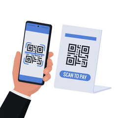 Customer making a QR code payment