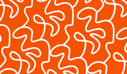 Fun line doodle seamless pattern. Creative abstract squiggle style drawing background for children or trendy design with basic shapes. Simple childish scribble wallpaper print.