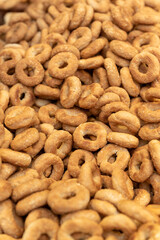 Savory Abadi cookies  in the Mahane Yehuda market Jerusalem Israel. Traditional cookies made with sesame seeds.
