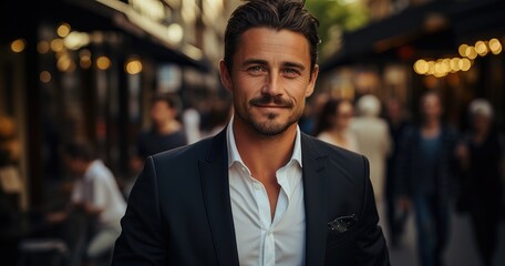 Obraz premium man in the city