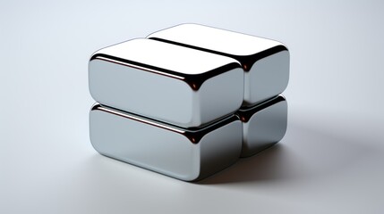 3d silver cube