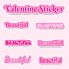 Vector Valentine Day Sticker set collection