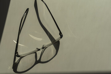 Glasses on a white background