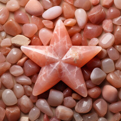 Stone in the shape of a star, surrounded by pebbles