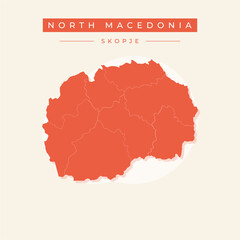 Vector illustration vector of North Macedonia map