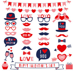 Valentines Day vector party props