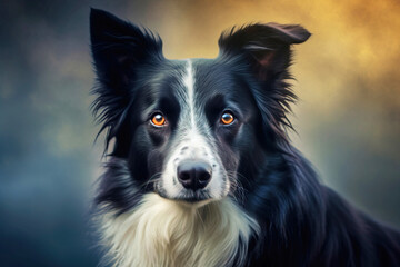 Purebred purebred beautiful border collie dog breed, background nature isolate.