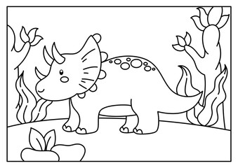 hand drawn printable dinosaur coloring page activity for kid