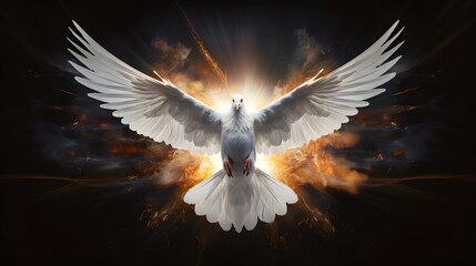 Graphic and biblical representation of Holy Spirit as a dove