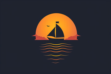 Beautiful and unique boat logo.