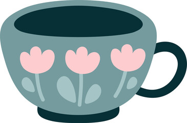 hand drawn cute cartoon mugs illustration