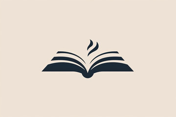 Beautiful and unique book logo.