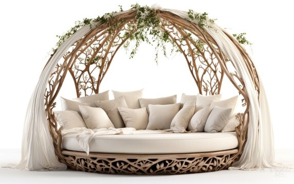 Cascade canopy round bed, Outdoor daybed.