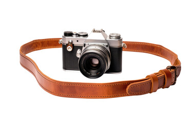 Camera Strap Crafted from Genuine Leather isolated on transparent Background
