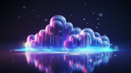 Cloud service abstract blurred background