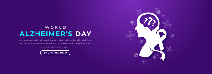 World Alzheimer's Day Paper cut style Vector Design Illustration for Background, Poster, Banner, Advertising, Greeting Card