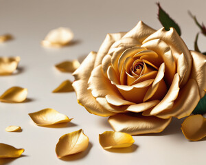 Gold rose petals, romantic background