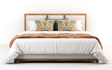 Fototapeta na wymiar Bohemian bed back, modern Boho bed back.