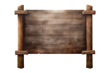 blank wooden rustic sign post board isolated on white PNG