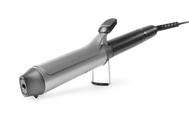 Hair styling appliance. One curling iron isolated on white
