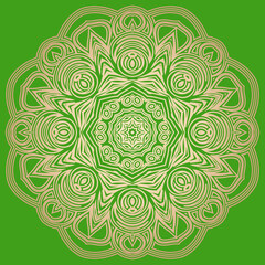 Circular flower mandala pattern for Mehndi, tattoo, decoration. . Outline doodle hand draw vector illustration.