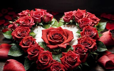 Whispers of Love A Captivating Symphony in Red Roses for Valentine's Day ai generated