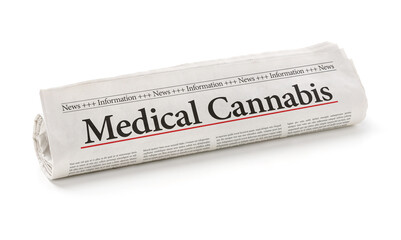Rolled newspaper with the headline Medical Cannabis