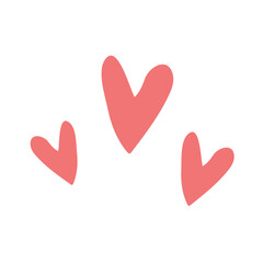 Icon with cute hearts. Flat Vector Illustration.