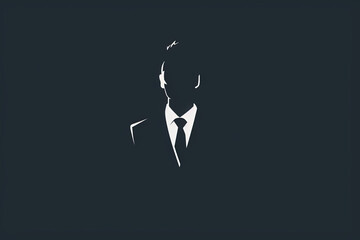 Elegant and unique businessman logo.