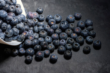 blueberries on a table