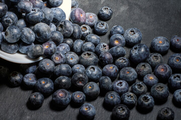 blueberries on a table