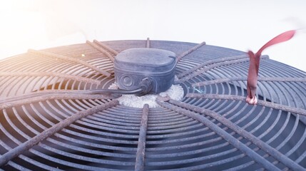 Industrial HVAC air conditioning vent, Instalation of hvac system. Ventilation fan background.