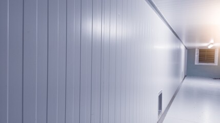 Interrior of Metal duct for corridor supply air from Air Handling Unit.