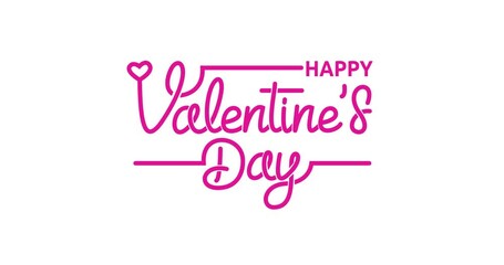 Happy Valentine's Day text animation. Animated text handwritten calligraphy with alpha channel. Great for greetings, celebrations, TV shows, celebrations, and vlogs