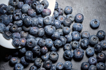 blueberries on a table