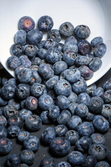blueberries on a table