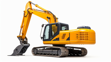 New modern excavator loader with clipping path