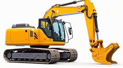 New modern excavator loader with clipping path